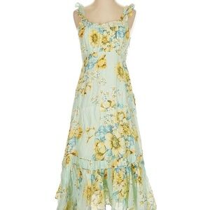 LoveShackFancy Maxi Dress in Mint and Yellow - S (small rip on seam)